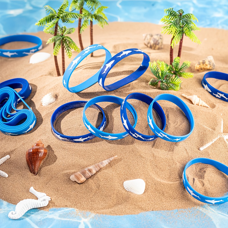 30 Marine Life Shark Silicone Wristbands, Party Favors